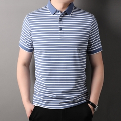 OD329: Áo thun lạnh cotton sợi tằm ngắn tay mùa hè nam sọc atn