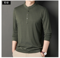 OC879: áo thun nam dài tay thu đông cổ sơ mi