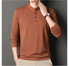 OC879: áo thun nam dài tay thu đông cổ sơ mi