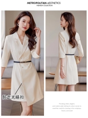 OD084: Váy vest trắng nữ chỉnh eo