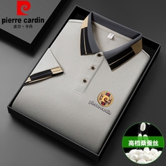 OE660: Áo thun Polo nam cao cấp tay ngắn bằng lụa tơ tằm mùa hè Pierre Cardin