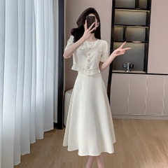 OD104: set áo váy dài xòe sang trọng
