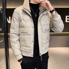OC526: Áo khoác cổ lông cừu nam cao cấp