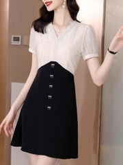 OD224: đầm dáng A ngắn hàn quốc
