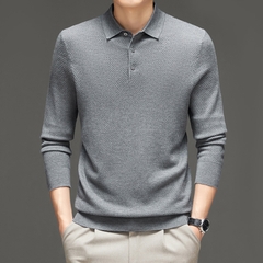 OD351: áo thun len nam cổ polo cao cấp dâu lụa dài tay atn