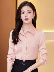 OD075: áo sơ mi nữ lụa dài tay