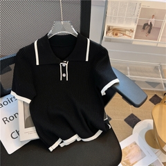 OD727: Áo len cổ polo cho nữ mùa hè Áo ngắn phong cách Hàn