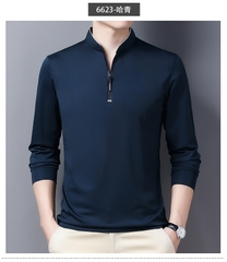 OD261: Áo thun dài tay nam ATN cổ kéo khóa cotton