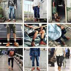 Mã A824: Giày bốt Martin Ami kaki cao cấp bằng da thật American retro 875