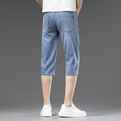OE714: Quần short denim Tencel dài vừa phải nam cao cấp