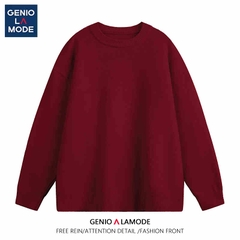 OC232: áo khoác len nữ cổ tròn dáng rộng