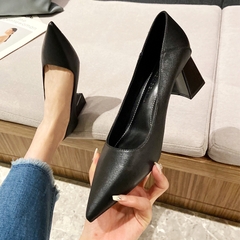 OE421: Giày cao gót kiểu Pháp màu trắng đục cho nữ