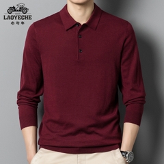 OC898: áo len nam dài tay cổ polo