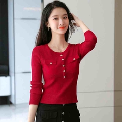 OD967: Áo dệt kim ngắn vừa vặn cho nữ xuân thu