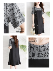 OD135: đầm thun cao cấp phối kiểu