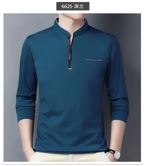 OD261: Áo thun dài tay nam ATN cổ kéo khóa cotton