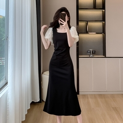 Mã B996: đầm eo tay chuông dáng dài