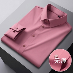 Mã A531: Áo Sơ Mi Tay Dài Luo Meng Nam Công Sở Màu Trơn Chống Nhăn Mới