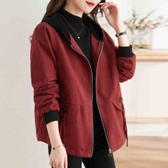 C342: áo khoác nữ cao cấp dáng rộng có mũ