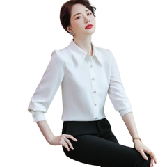 OD111: áo sơ mi nữ phối nơ cao cấp dài tay