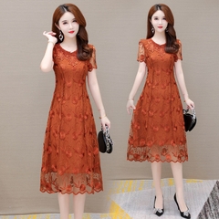 Mã B885: Đầm sườn xám thêu ren phong cách mới nữ mùa hè cao cấp