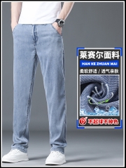OE689: Quần jeans lụa mềm mại mùa xuân hè cao cấp cho nam cao cấp