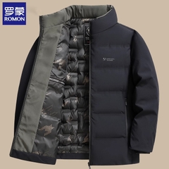OE030: áo khoác cotton nam mùa đông ấm áp dày đứng cổ áo