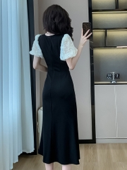 Mã B996: đầm eo tay chuông dáng dài