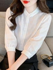 OD039: áo sơ mi nữ coton dài tay thêu