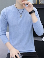 Mã A617: áo len cổ tròn mỏng nam dệt kim