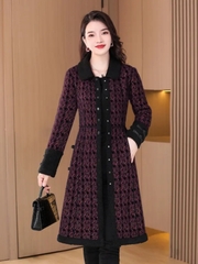 OC500: Áo khoác houndstooth dành cho nữ mới mùa thu đông dày nữ thương hiệu