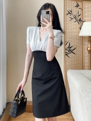 OD634: đầm công sở Thiết Kế cổ v cao cấp