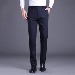 OE671: Quần âu nam cao cấp quần tây công sở thẳng bó vừa vặn quần dài vải lụa lạnh co giãn