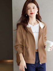 OD878: áo khoác nữ có mũ màu trơn cao cấp mùa đông