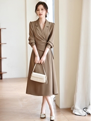 OD515: đầm công sở Thiết Kế Micro Tay Phồng Cao Cấp