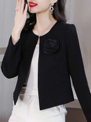 OD691: áo khoác cardigan nữ thu đông hoa hồng