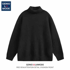 OC231: áo khoác len nữ cổ cao dáng rộng