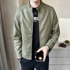Mã B394: GAHOZ Áo khoác da pu cổ đứng phong cách Hàn Quốc dành cho nam