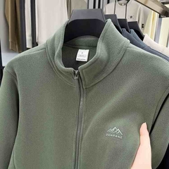 OC609: Áo khoác nỉ nam Romon cổ lửng dài tay màu trơn