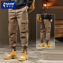 OE137: Quần jogger Woodpecker nam cao cấp phong cách Mỹ quần dài bo gấu