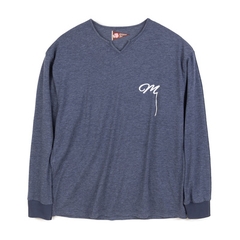 Mã A783: áo sơ mi nam mùa thu Mỹ retro dài tay cổ chữ V