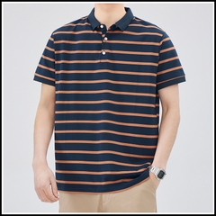 OE204: Áo sơ mi POLO kẻ sọc ve áo Jeanswest thời trang nam cao cấp mùa hè áo phông ngắn tay công sở nam cao cấp