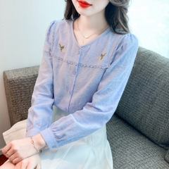 Mã B787: Áo sơ mi cotton dài tay nữ khí chất