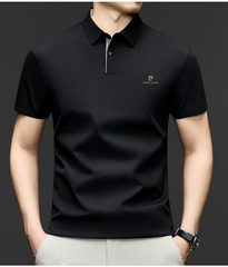 OE968: Áo Polo ngắn tay bằng lụa tơ tằm tơ tằm Pierre Cardin, thoáng khí