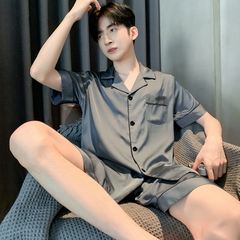 OE489: bộ đồ ngủ nam SPNN mùa hè lụa băng tay ngắn quần short mặc nhà