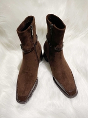 C280: Giày Boot Cổ Ngắn Cho Nữ Mới Dây Kéo Bên Hông