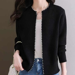 OC251: Áo khoác cardigan nữ dệt kim cổ tròn nữ thanh lịch