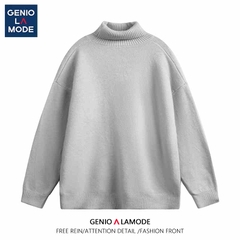 OC231: áo khoác len nữ cổ cao dáng rộng
