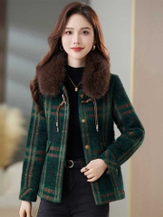 OC492: áo khoác nữ sọc caro cao cấp