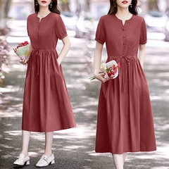 OD602: Váy đẹp cotton dáng dài cao cấp